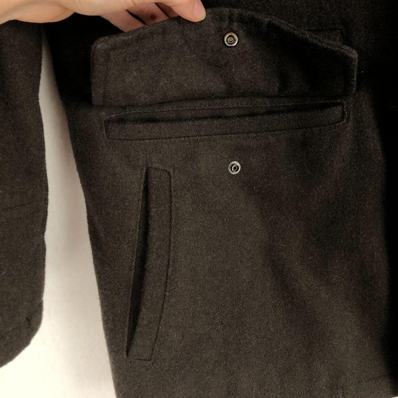 Tasso Elba Men's Size Medium Brown Wool Blend Long Sleeve Full Zip Jacket Coat - Picture 6 of 10